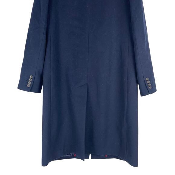 J. Crew Wool Cashmere Blend Double Breasted Top Coat Navy Blue Size 10 - Picture 10 of 12